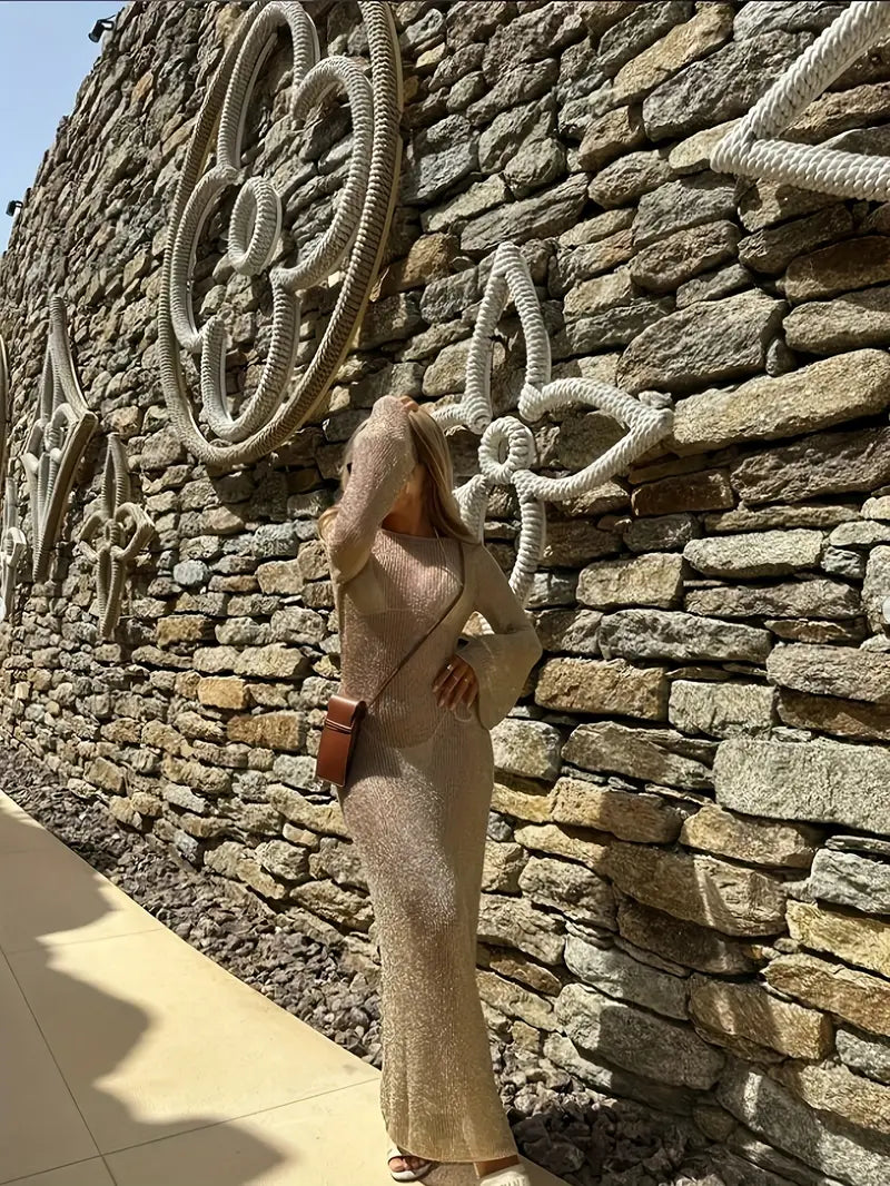 Ženska Seksi Haljina sa Vezicama – Dug Rukav