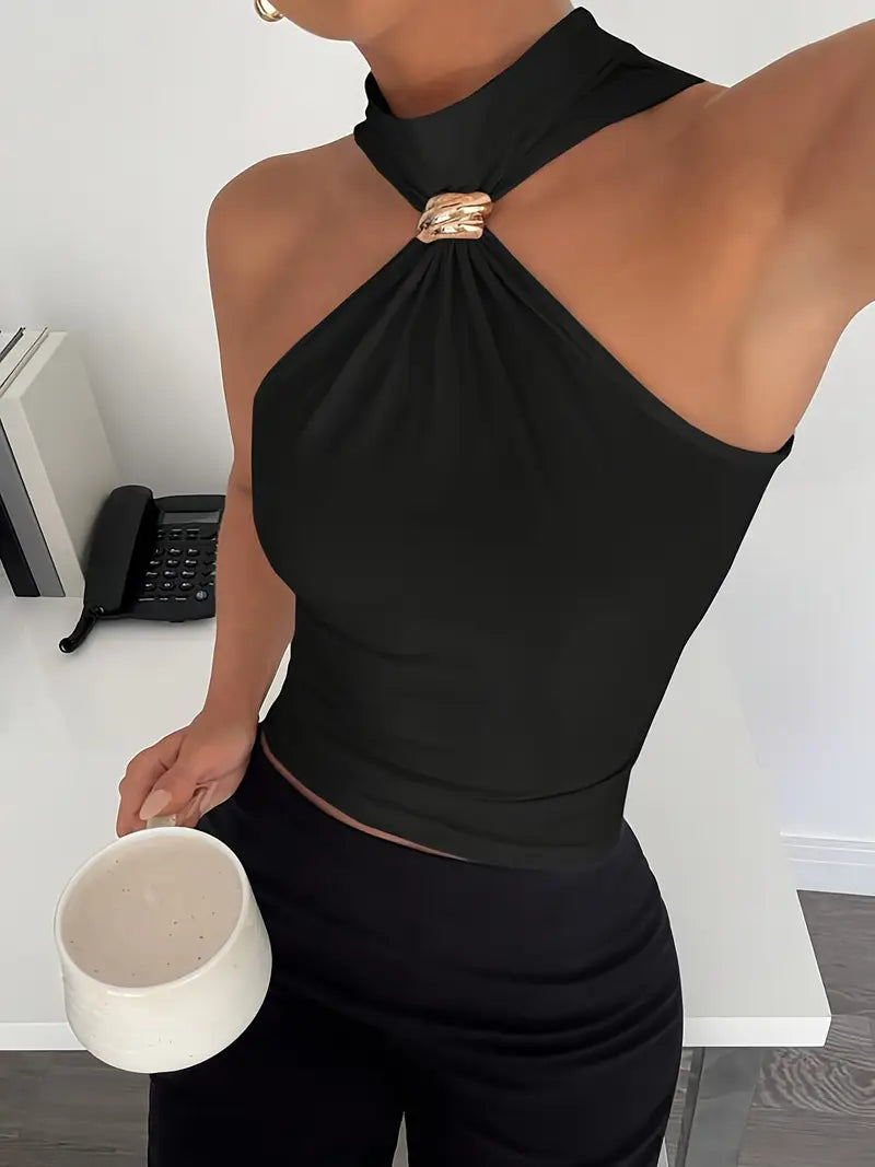 Elegantni Halter Top – Šik Francuski Dizajn