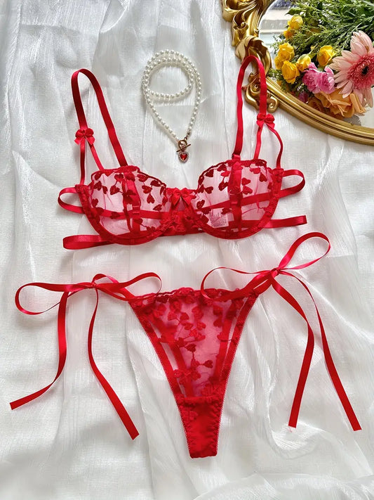 Ženski Seksi Vezeni Komplet – 2 Dela